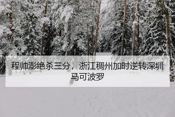 程帅澎绝杀三分，浙江稠州加时逆转深圳马可波罗